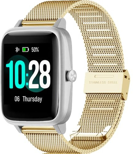 OUTPUTBT Metall Uhrenarmband 19mm Kompatibel mit HAMA 4900/5910 Schnellverschluss Ersatzarmband für GRV FC1 Veryfitpro ID205L Armband für Fit polo H205L LETSACTIV ID205S Vowtop ID205U Damen Herren