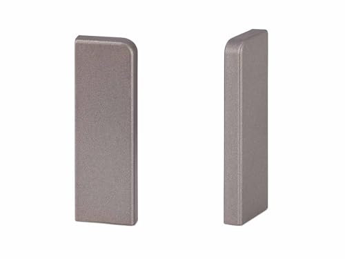 KGM Endstücke für Sockelleiste Modern Alu-Edelstahl - Maße: 16x58mm - Sauberes Ende in modernem Design - 2 Stück