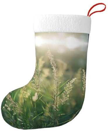YQTGBCED Socken mit Gras-Topf-Blatt-Druck, festliche Ornament-Socken, einzigartige dekorative Socken, traditionelle Weihnachtssocken, Schwarz , Einheitsgröße