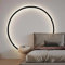 AstrizLamp Kreis Wandleuchte 100cm Schwarz Minimalistische Runde Wandlampe Große Indirektes Licht Dimmbar USB Wohnzimmer LED Ring Wandleuchten mit Stecker, für Geschäft Büro Cafe Flur Arbeitszimmer