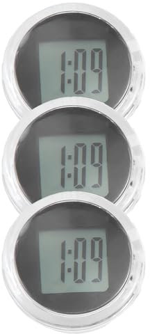 Sirxlevcy 3 StüCk Mini Motorrad Uhren wasserdichte Aufklebbare Motorrad Uhr Digital Uhren für Fahrzeug, Auto, Auto, SUV