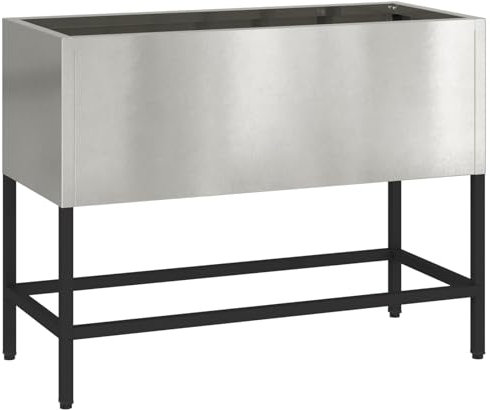 vidaXL Bac de Jardin surélevé Argent 60 x 26 x 45 cm Acier Inoxydable, Jardinière rectangulaire, contemporaine et Durable, Parfaite pour Fleurs, Pot d'extérieur Chic.