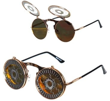 Crazy Eyes Flip-up Sonnenbrille - lustige Klappbrille mit Motiv - Kostüm-Zubehör Karneval & Motto-Party
