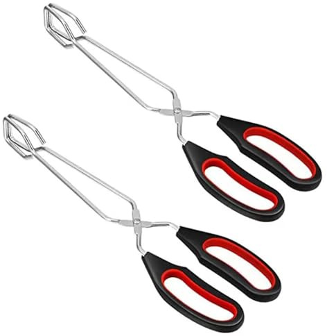 Tenazas de Cocina en Acero Inoxidable – Juego de 2 Extra-Largas para Cocinar, Asar y BBQ, con Mangos Ergonómicos Antideslizantes