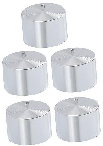 Tofficu Boutons de Commande Lot de 5 pour Cuisinière à Gaz en Alliage D'aluminium Argenté Finition Soignée et Installation Facile pour Table de Cuisson et Four