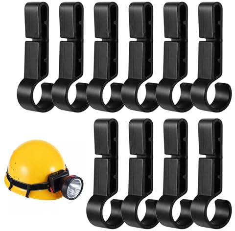 Clip per luci a elmetto rigido, clip per fari, con bordi stretti, accessorio per lampada da cantiere e campeggio, 10 morsetti leggeri per fari, per elmetti rigidi per lavoratori
