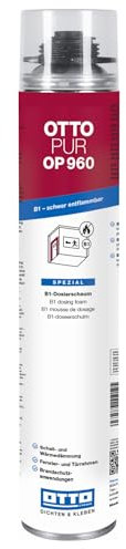 12 x OTTO-PUR OP960 750 ml Brandschutzschaum B1-Dosierschaum Pistolenschaum Montageschaum zur Verfüllung, Dämmung & Isolierung, Bauschaum Schallschutzschaum 60 dB für Schaumpistolen