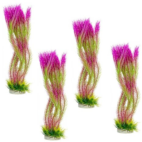 GAOFESA 4PCS Simulazione Acqua Erba Acquari Decorazione Pianta Verde Con Base Per Acquari Per Acquari Ambiente Miglioramento Nascondimenti Sicuri