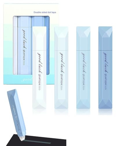 MOPZIJA 4Pcs Colla a Nastro, Colla Nastro, Colla Roller Biadesivo, Dispenser di Nastro Biadesivo Trasparente per Scrapbooking per La Creazione di Album Fotografici e Biglietti Diari