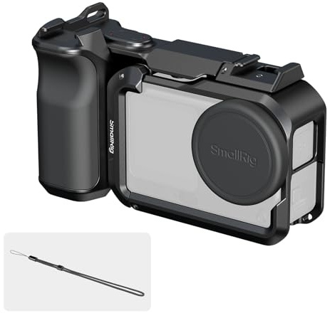 SMALLRIG Griff-Kit für DJI Osmo Action 6 mit Metallkäfig | Street Photography Griff für Action 6 Käfig mit Auslöser, Kaltschuh, Handgelenkband, Objektivabdeckung, 1/4 Gewindeloch -6037