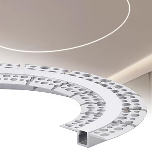 Stuckleisten Decke LED LED Einbauprofil zum Verputzen für Decke und Wand, Flexibles Einbauprofil mit Silikonabdeckung, Biegsame Gebogene Lichtleiste(10mm (0.39),5 pcs)