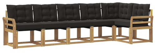 vidaXL Outdoor-Sofagarnitur mit Kissen 6 pcs Weiß und Schwarz, Gartenlounge, Moderne Sofas für draußen, strapazierfähige Sitzgruppe für Terrasse, Perfekter Komfort