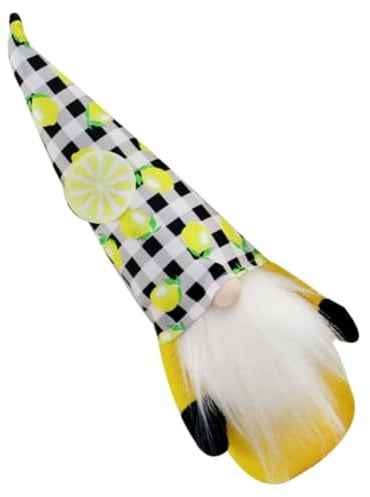OFFIGAM Sommer Wichtel Stoffpuppen Dekoration mit Zitronen Design Einzigartige Baumwoll GNOME Figur für Festliche Urlaubsstimmung und Sommerparty Deko