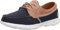 Skechers Women's Go Walk Lite Coral Boat Shoes, Navy Textile/ White Trim, 3 UK