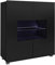 Mirjan24 Kommode Calabrini BR01 mit 2 Türen, Sideboard, Anrichte, 100x107x35 cm, Highboard, Mehrzweckschrank, Wohnzimmer (Schwarz/Schwarz Hochglanz, mit Blauer LED Beleuchtung)