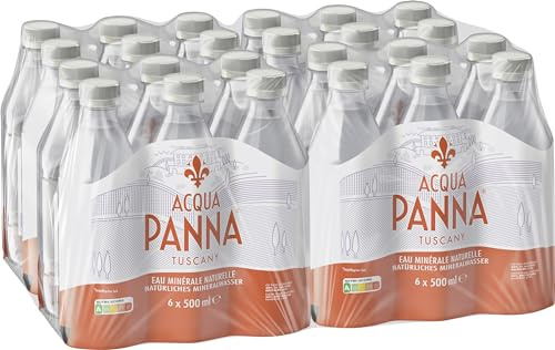 ACQUA PANNA stilles Mineralwasser, natürliches Quellwasser ohne Kohlensäure, 24er Pack (à 4 x 6 x 500ml) PET Einweg Flaschen