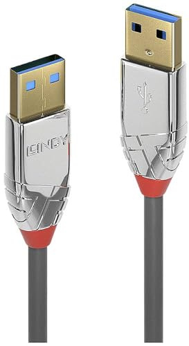 LINDY 36625 0.5 m USB 3.0 Type A Cable, Cromo Line