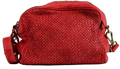 BZNA Bag Lucy Rot rosso Italy Designer Clutch Braided Ledertasche Umhängetasche Damen Handtasche Schultertasche Tasche Leder Shopper Neu