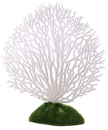 Amaone Fish Tank Plants, Aquarium Artificial Plastic Plant Coral Water Grass Fish Tank Decoration Underwater Simulation Aquatic Creature Aquarium Landscape Ornament (White)