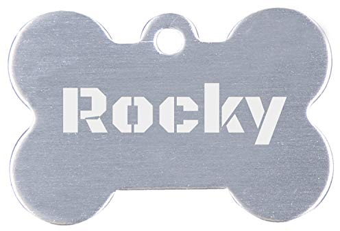 elasto - Knochen Hundemarke mit Gravur aus Aluminium - Super Robust & Ultra Leicht - Adresshänger für Hunde mit Gravur Vorder & Rückseite - Hundezubehör für Ihren 4-Beiner in Silber