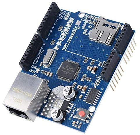 Diyeeni Ethernet Shield W5100, Placa de Expansión de Red para la Placa Base Arduino (Todas Las Versiones), para UNO, para Mega 1280, para Mega 2560,Agrega Ranura para Tarjeta Micro-SD