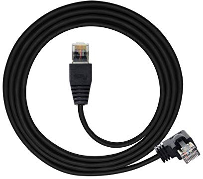 cablecc Left Angled 8P8C STP Cat6 LAN Ethernet Network Patch Cable 90 Degree to Straight Cable 50cm