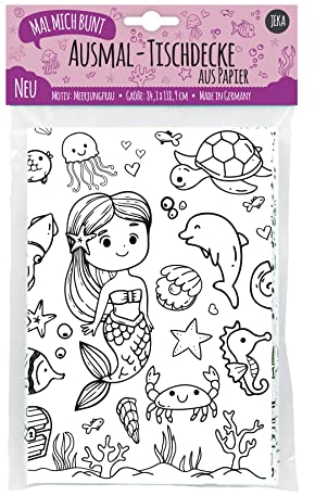 Papier-Tischdecke zum Ausmalen, Meerjungfrau Party, Kindergeburtstag Meerjungfrau, Ausmalbilder Meerjungfrau, Meerjungfrau Kindergeburtstag Deko, Mal Mich Bunt