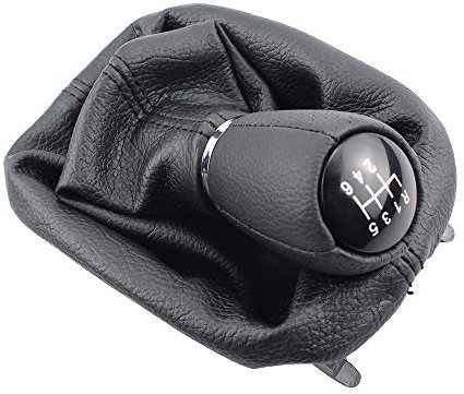 ZPARTNERS Pomo de la Palanca de Cambios de Cuero para Seat Leon 1 MK1 para Toledo IL MK2 Gaiter Boot Cover 12mm- 6 Speed