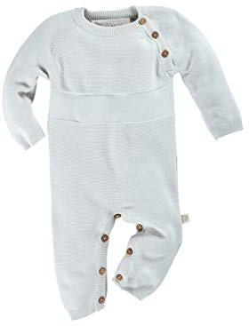 HANS NATUR Bio Baby Strickoverall 100% Bio-Baumwolle (kbA) GOTS zertifiziert, Hellblau Melange, 62/68