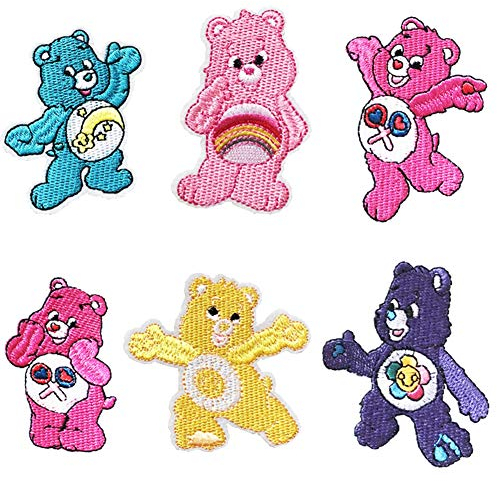 Bügelbild, Bärenaufnäher, Applikation für Kleidung, Taschen, Hosen, Schuhe (6 Stück)