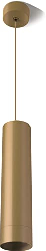 Braytron Hängeleuchte BETA Zylinder Ø60mm x 250mm Deckenleuchte, Hängelampe, Pendelleuchte 1 Flammig inkl. LED GU10 5W Warmweiß Leuchtmittel Gold