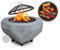 blumfeldt Brasero Exterieur pour Le Jardin, Plancha Portable avec Grille de BBQ, Pare-Etincelles et Bol en Acier, Barbecue Foyer Camping, 65 x 51 cm, Gris