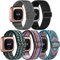 DaQin Lot de 5 bracelets de sport élastiques en nylon compatibles avec montre Fitbit Versa 2 pour homme et femme, bracelet réglable et extensible pour montre connectée Versa/Versa Lite/SE/Fitbit Versa