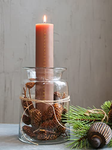 Chic Antique Adventskerze versch. Designs, Farben u. Größen Kerze mit Zahlen Kalenderkerze Advent (Antique Leinen m.Gold Druck H25xØ5cm 71083730)