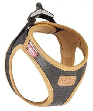 Curli Apple Hundegeschirr aus Leder, Schwarz/XS