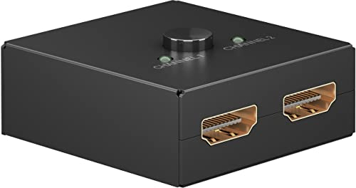 goobay 58485 HDMI Switch 2 in 1 Out/4K a 30Hz (2160p) HDMI Distributore/HDMI 1.4 scatola di commutazione per PS4, PS5, laptop o monitor