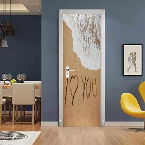 Tür tapeten 3d selbstklebend Meer & Strand Türtapete Wandbild Selbstklebend PVC Wasserdicht Abnehmbar Türfolie TürPoster Fototapete Wohnzimmer Schlafzimmer küche bad B90 x H200cm