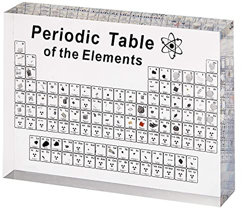 SnyBoo Periodensystem, Periodensystem Echte Elemente, 83 Elements, Periodensystem mit Echten Elementen, Periodensystem Acryl, Student Geschenk, Geschenk für Chemiker