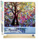 Figured'Art Malen Nach Zahlen Erwachsene Mit Rahmen Baum im Buntglaseffekt - Paint by Numbers Basteln DIY Bastelset 40x50cm Mit Keilrahmen (nicht gespannt)
