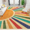 TEMLAN Bunter Boho-Regenbogen Teppiche Gegend, Vintage Abstrakte Kunst Flauschiger Teppich für Küche und Balkon Dekor Schlafzimmer Wohnzimmer Bodenteppich 120 x 180cm