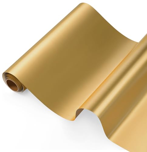 ZJTAPE Vinilo Adesivo Oro Opaco - Pellicola vinilica Permanente - 30,5 x 250 cm, Opaco Metallizzato Vinile autoadesivo per la decorazione di feste, artigianato, Regali DIY, adesivi per auto.