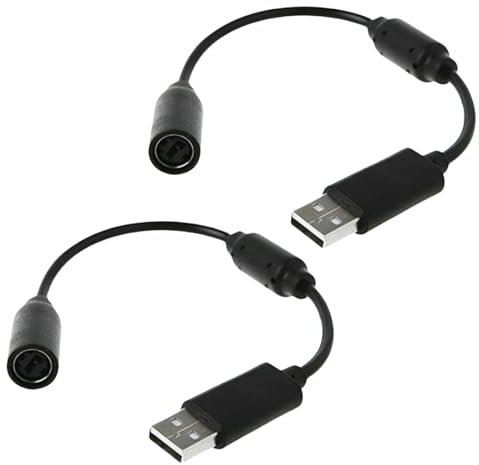 PA Products 2x Black Breakaway Cables for Thrustmaster Ferrari Racing Steering Wheel USB fits Xbox One, Xbox 360, Xbox Series X/S & PC - Detachable Anti-trip Quick Release