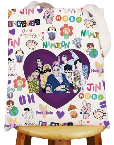MYSOMY K-Pop Group Army Tote Bag K-Pop Band Fans Geschenke K-Pop Musik Umhängetasche K Pop Group Merchandise, Jin Tb, INCH