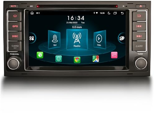 GONFEN 7 Zoll Acht-Kern 4GB+64GB Android 13 GPS DAB+ Autoradio Für VW Touareg T5 Multivan mit Navigation Unterstützt Wireless CarPlay Android Auto WiFi 4G Canbus Bluetooth DVD USB AM/FM Radio IPS RDS