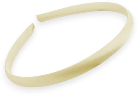 Generic Haarreif, dünn, mit Satin überzogen, einfarbig, Pastelltöne, 1 cm, elfenbeinfarben