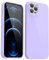 Svanove for iPhone 12 Pro Max Case Silicone, Glossy Soft Rubber Gel Jelly Cute Protective Plastic Simple Plain Phone Case Cover for Women Girl, Slim Thin Flexible Shockproof TPU, Lilac Purple Lavender
