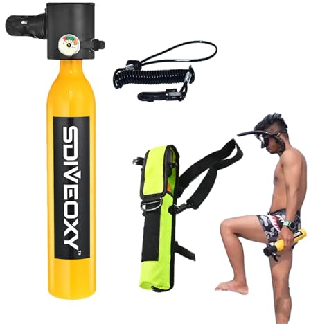 Gupcaqosjw Scuba Diving Tank Equipment Tauchflasche Sauerstoffflasche Taucherflasche 0,5L 3000Psi Atemschutzgerät Sauerstofftank Scuba Diving Tank Tauchflasche Zum Sporttauchen