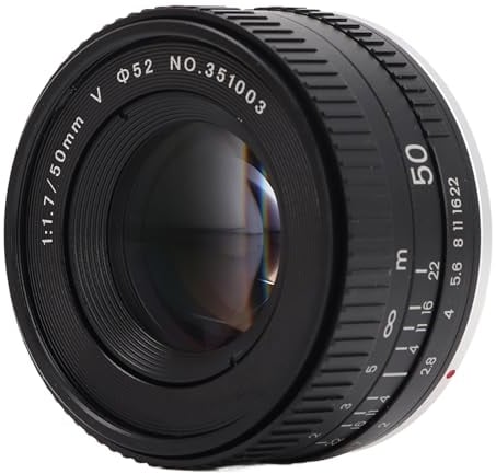 50-mm-F1.7-Objektiv, Kameraobjektiv, 50-mm-F1.7-Objektiv mit Großer Blende, Manuelles Festfokus-Kamera-Vollformat-Porträtobjektiv für Spiegellose DSLR-Kamera mit