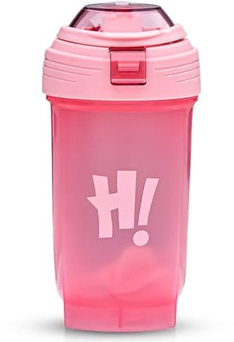 bellmeanin Protein Shaker Bottle, Protein Shaker With Mixing Ball – 500ml – Handheld for Easy Carrying Dishwasher Safe Perfect for Mixing Powdered Shakes Gym Outdoor Trips (Pink)