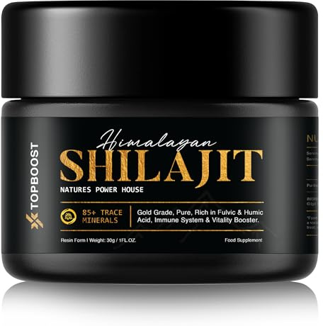 Shilajit Resin, Pure Gold Grade Shilajit 30g - Energy Booster, Immune Support & Vitality, Rich in Fulvic & Humic Acid, Minerals for Optimal Health, Vegan (Pack of 1)